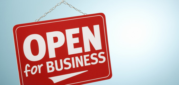 Open for Business sign