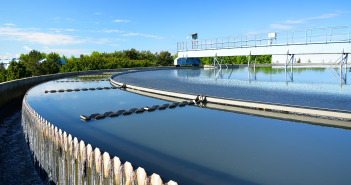 Modern urban wastewater treatment plant.