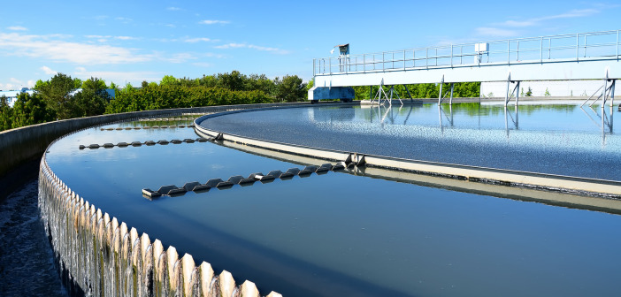 Modern urban wastewater treatment plant.