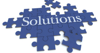 Solutions puzzle in blue