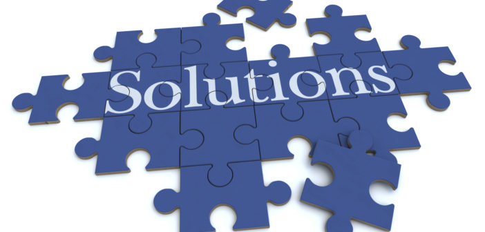 Solutions puzzle in blue